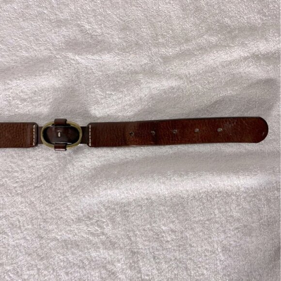 Eddie Bauer Brown Leather Belt W Brass Hardware main image 5